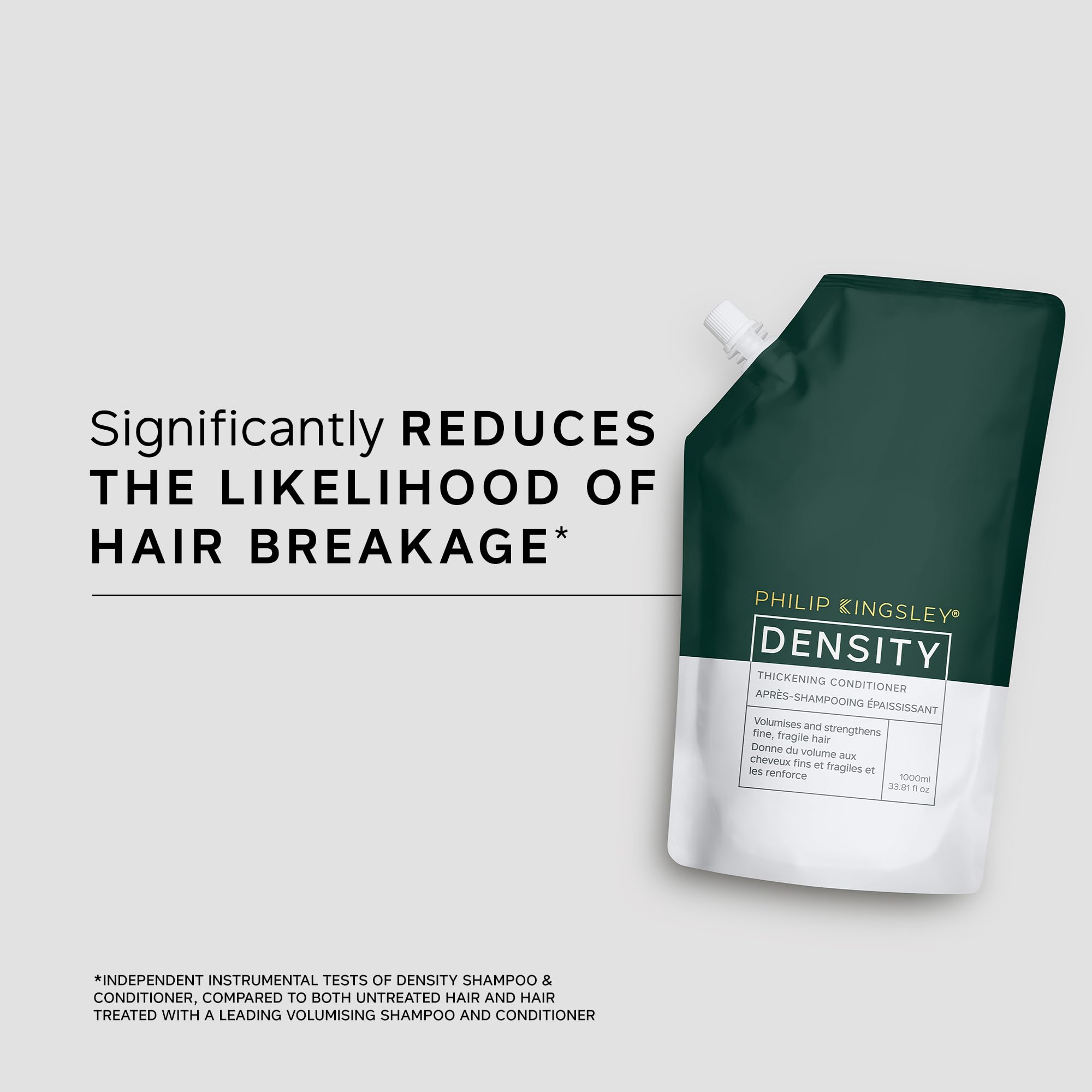 Philip Kingsley | Acondicionador espesante por densidad | Para el adelgazamiento del cabello y la caída del cabello | Bolsa de recarga de 1000ml
