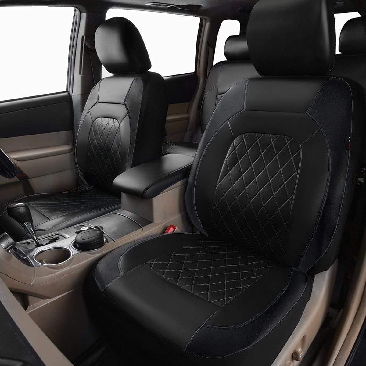 Fundas de Asiento Delantero Coche para Hyundai iX-20 ix20, Cubreasientos Protectores Transpirables Compatibilidad Airbag Todas Estaciones,Black