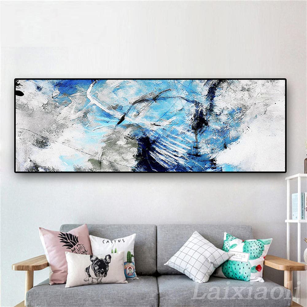 Diamond Painting Carré 16x32inch Art Abstrait Bleu - Kit de Peinture Diamant Large Size 5D DIY