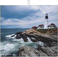 Vista 19 de Tapete de secado de platos de tortuga marina de dibujos animados para encimeras de 18 x 16 pulgadas, almohadilla escurridor de platos con lazo