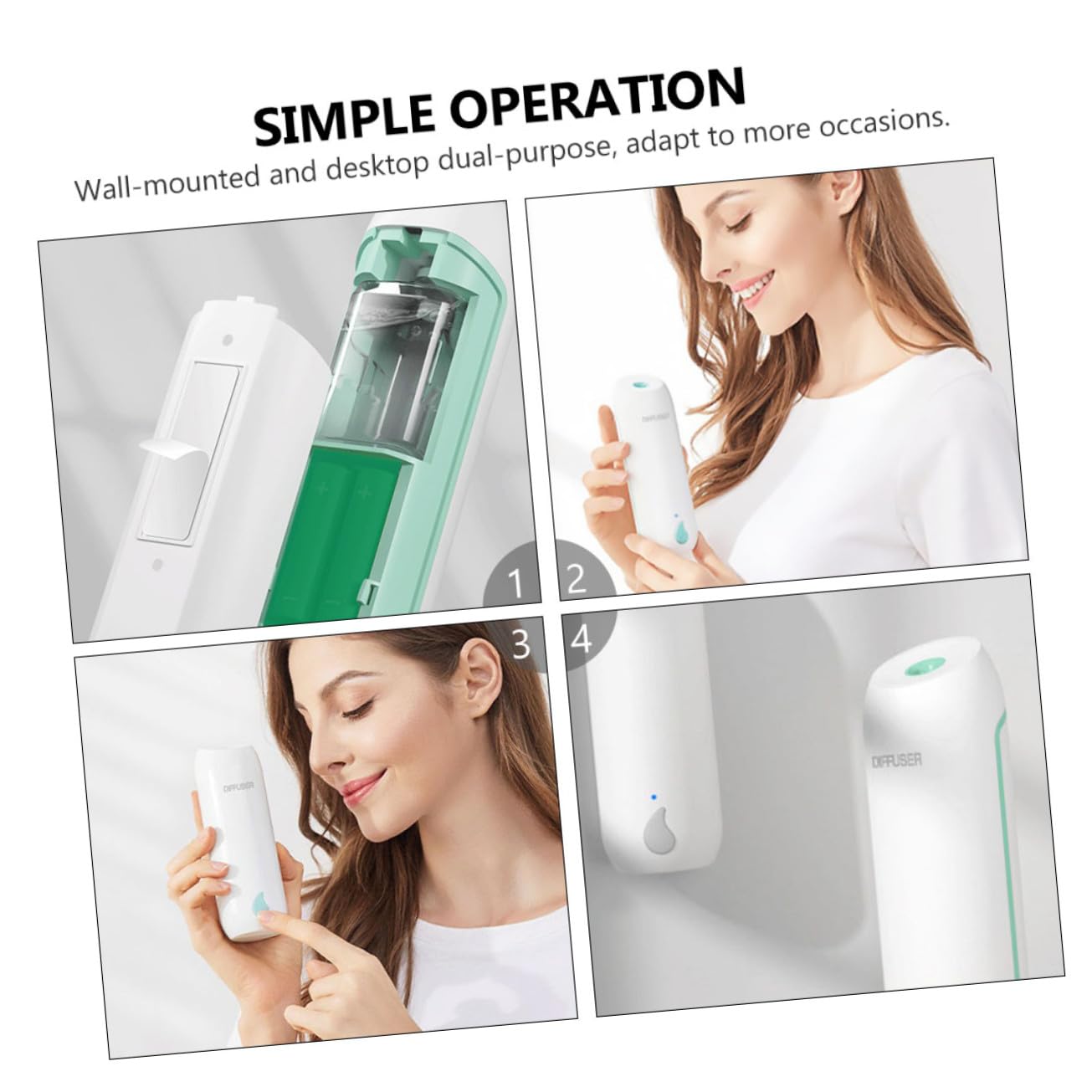 Diffusore Automatico di Aromi Temporizzatore per Oli Essenziali, Capacità 800ma, Materiale Pp, Rimozione Odori, per Camera da Letto e Auto