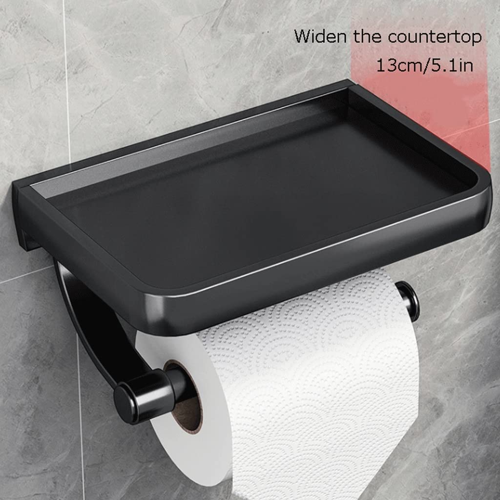 CMBSSTFC Uchwyt na papier toaletowy Wielofunkcyjny wieszak na ręczniki Wieszak na rolki naścienny Aluminiowa chusteczka do łazienki Wygodny (kolor: srebrny)