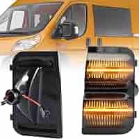 For Dodge Ram 1500 2500 3500 LED Pair Side Mirror Turn Signal Light Smoke Amber