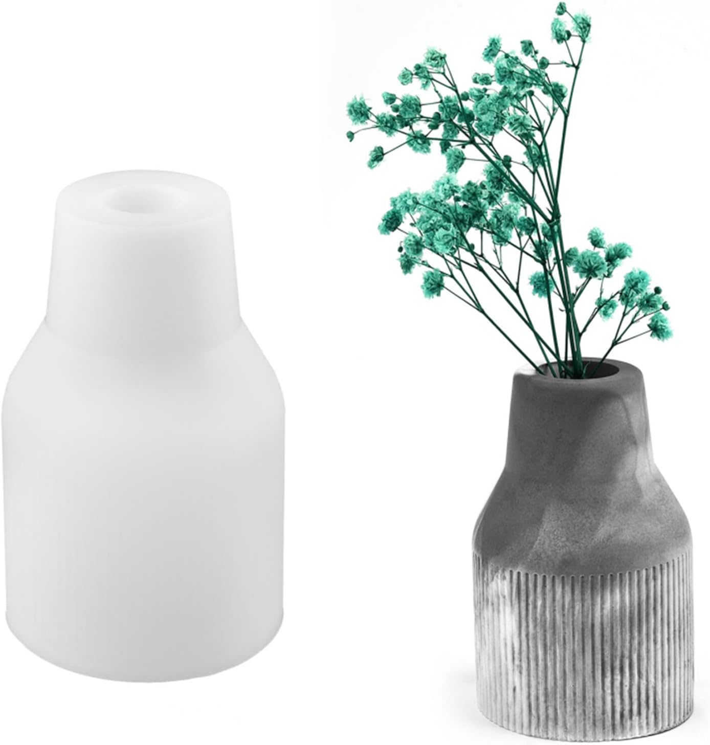 3D Vertical Stripe Vase Plaster Concrete Flower Pot Silicone Mold Succulent Planter Cement Clay Mold Pen Holder Mould