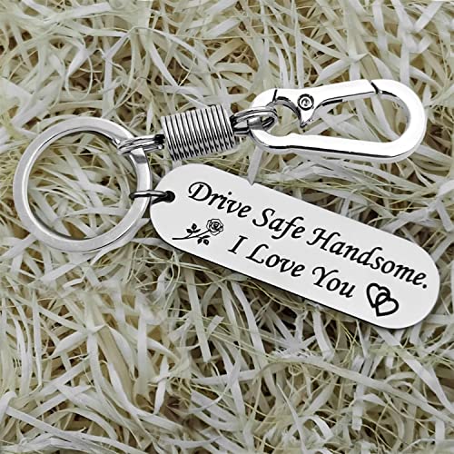 Image of Customize Personalized Laser engraved Drive Safe Keychain Gifts for Husband Dad Boyfriend Valentines Day Father's day Birthday