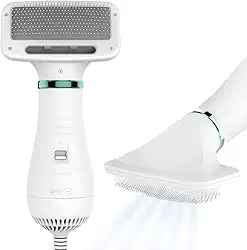 Secador de pelos para cães 2 em 1 com escova lisa para cães e gatos de tamanho pequeno | Secador de pelos para animais de estimação | Secador de cabelo para cães | 300 Watts, 75-85 dB, temperatura