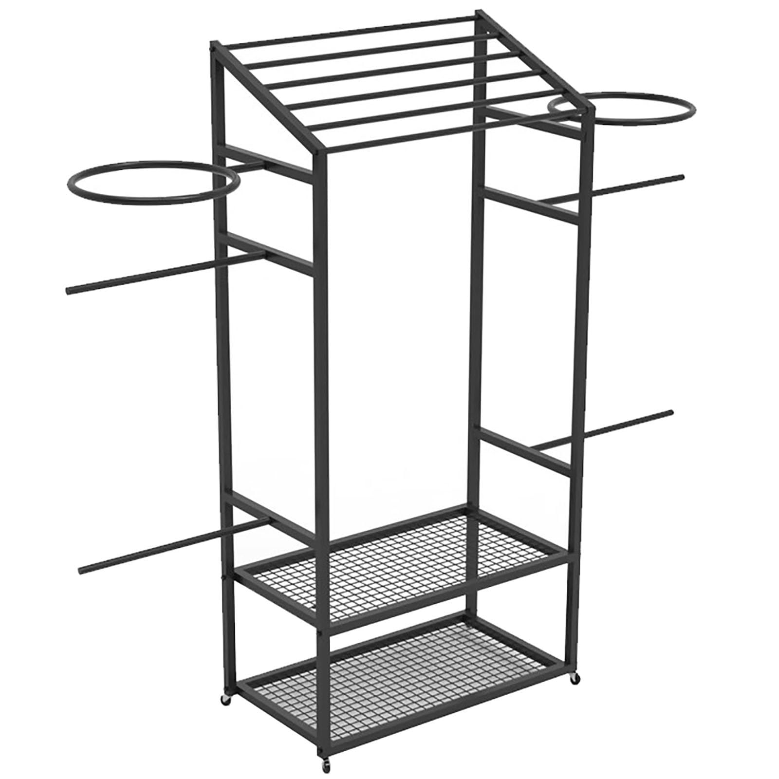 Pool Float Storage Holder with Towel Rack, Moveable Pool Equipment Organizer Cart - for Summer Outdoor Swimming Ring/Goggles/Beach Balls(3pack)