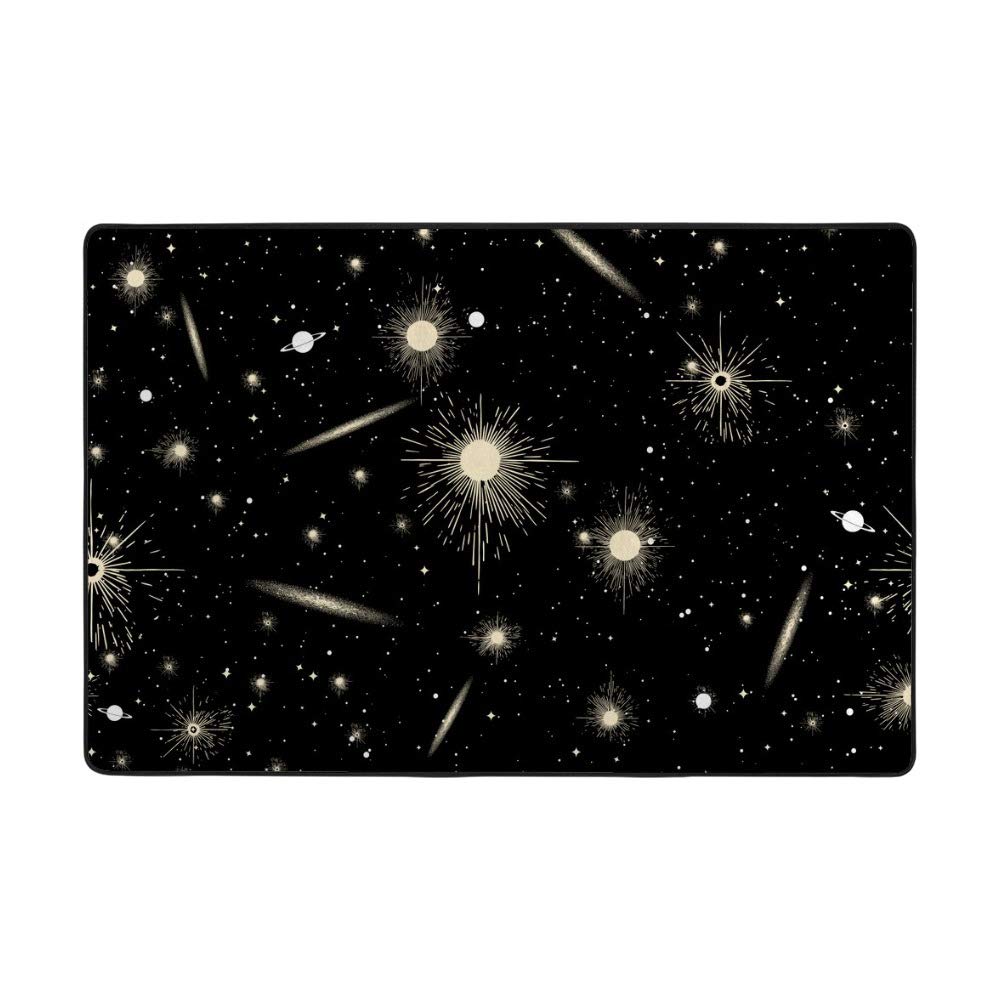 Tapis de salon galaxie noir en velours pour sublimer votre espace de vie moderne