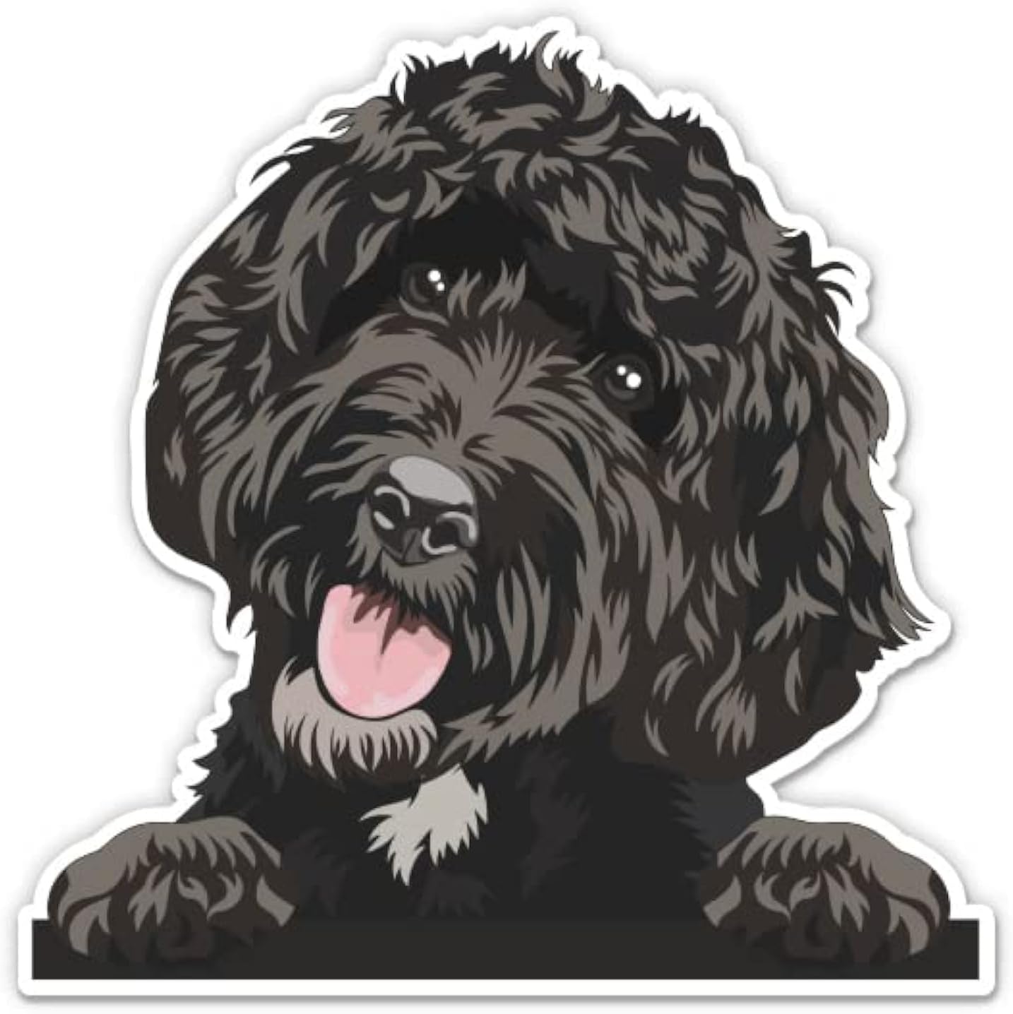 Black Labradoodle Sticker - 3" Laptop Sticker - Waterproof Vinyl for Car, Phone, Water Bottle - Labradoodle Dog Decal
