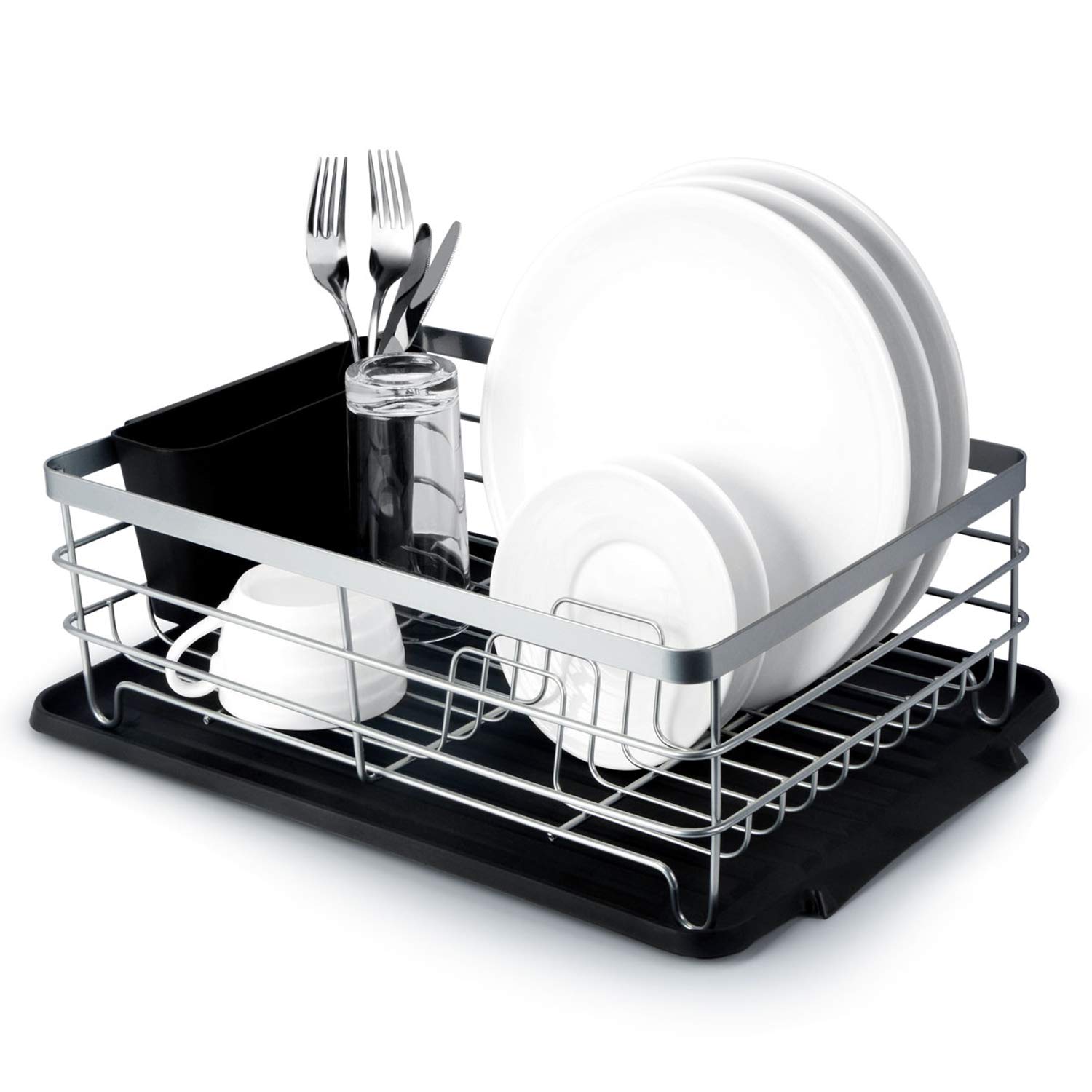 Buy MNOPQ Dish Drying Rack, Chrome Dish Rack with Plastic Drainboard