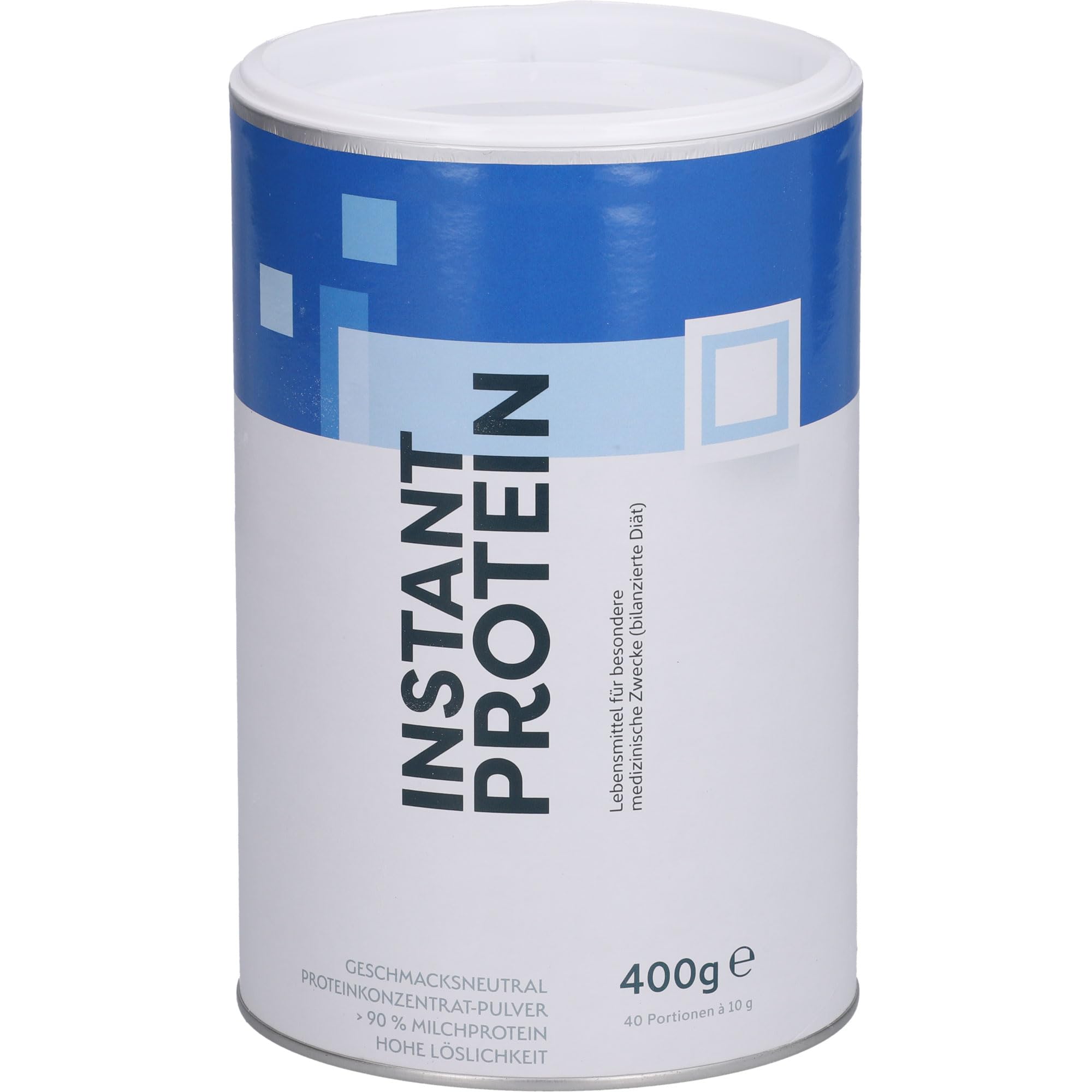 Instant Protein Eiweiskonzentrat-Pulver 400g Dose - Hohe biologische Wertigkeit und 91% hochwertiges Casein (1 x 400g)