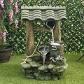 Alpine Corporation WIN1250 Water Well Fountain with LED Lights, Waterfall for Garden, Patio, & Lawn, 39"H, Multicolor