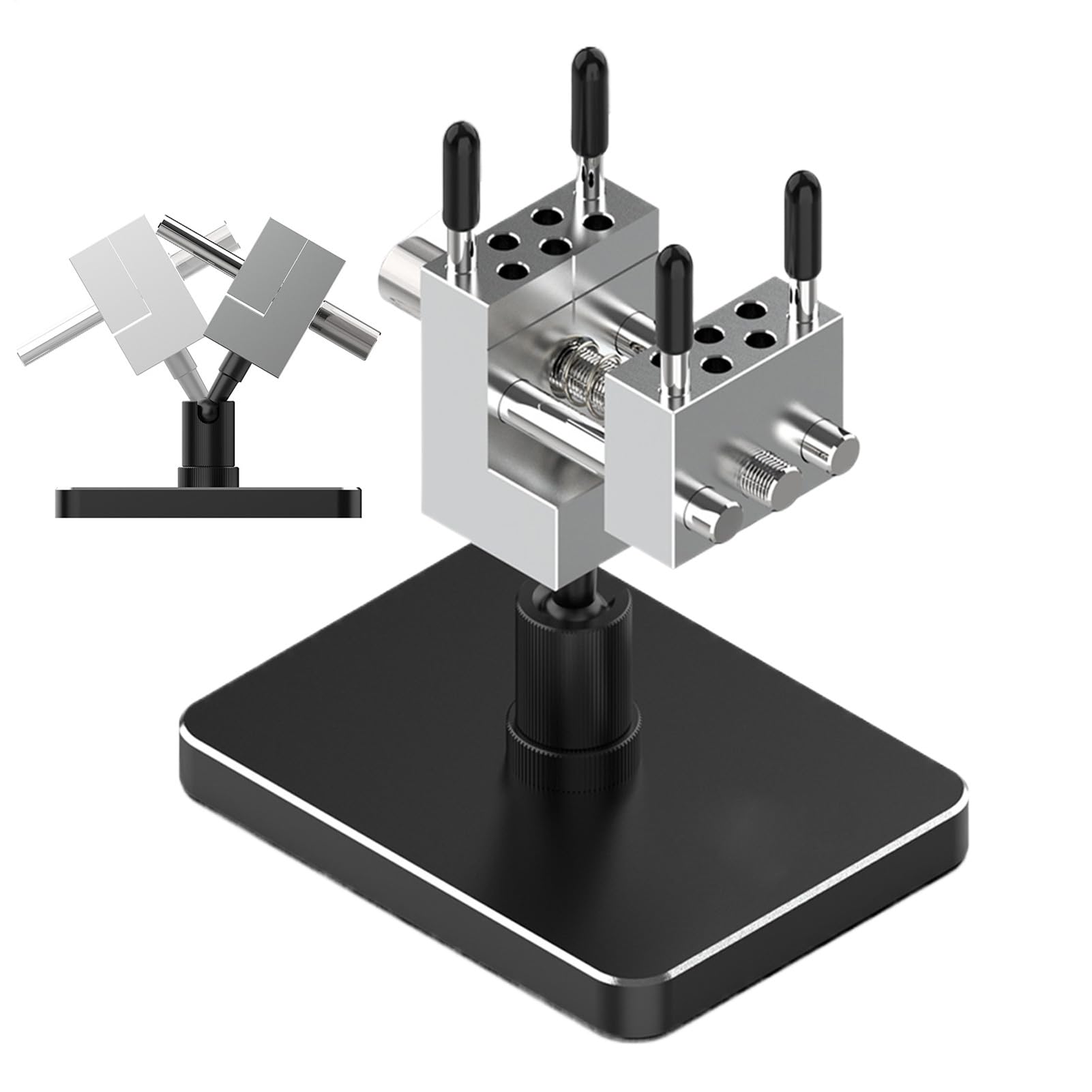 Mini tornillo de banco | 2 en 1 tornillo de banco de escritorio - banco de taladro portátil resistente antideslizante de precisión de liberación rápida para trabajo de metal y madera taller de garaje