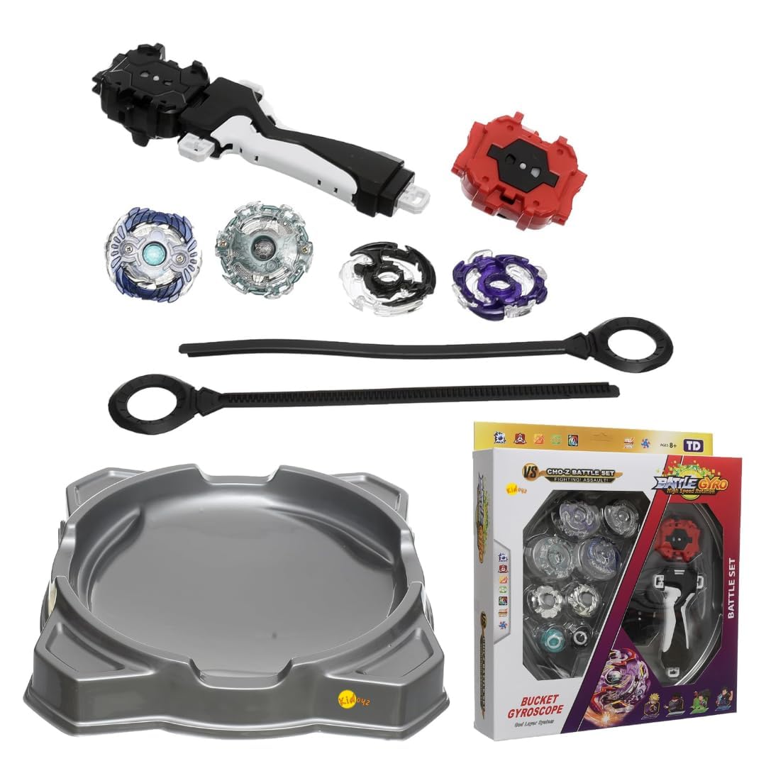 Kidoyz Battle Gyro Spinning Top Battle Set for Kids | High Speed Fighting Tops with Arena & Launchers | Gyro Style Combat Gyroscope Toy | Gift for Boys & Girls Ages 8+ (Battle Gyro New)-image-47