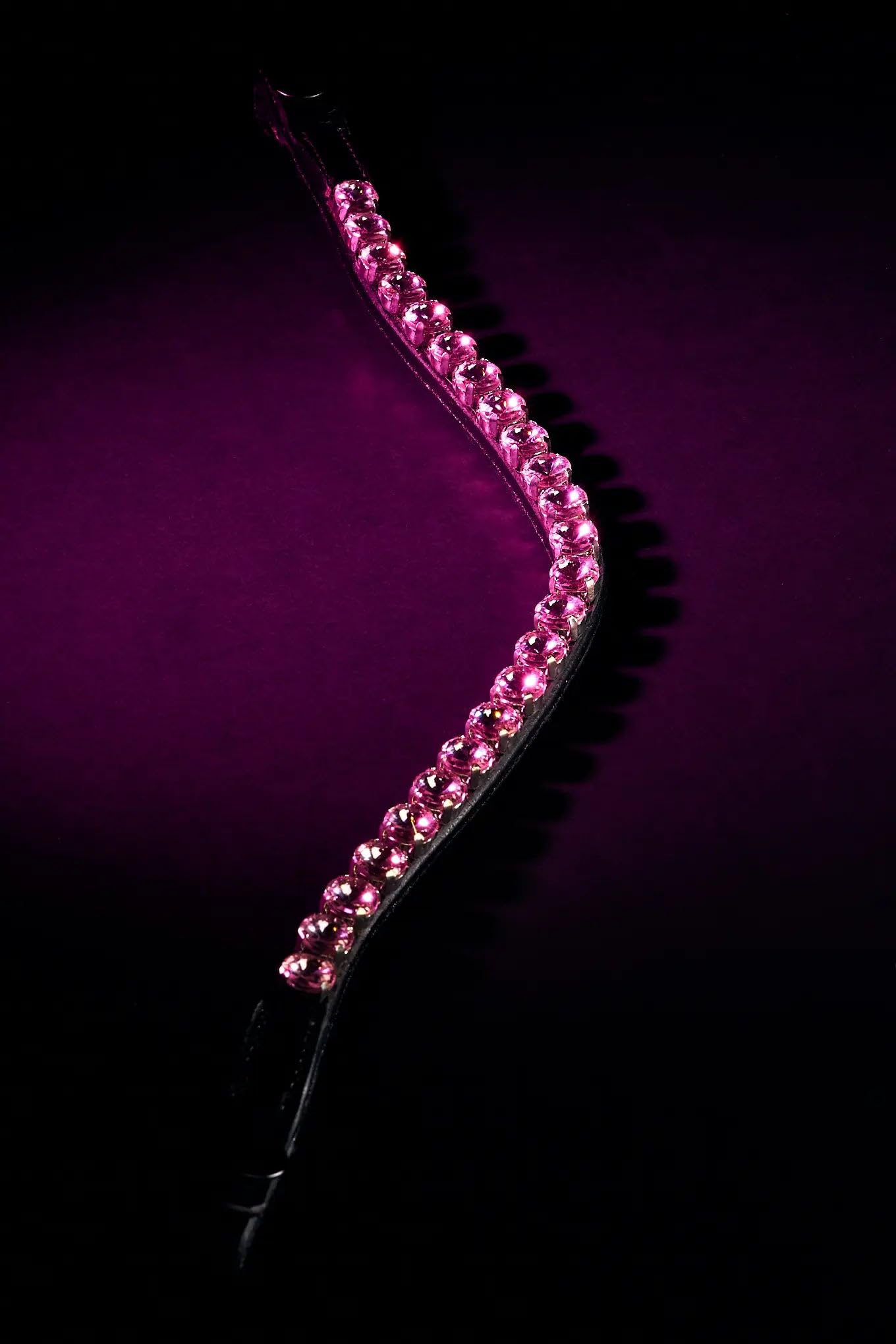 Frontalera Vellquine Lady Pink Cristales Rosados y Sistema de Enganche Fácil Elegancia y Comodidad para Cabezadas (full)