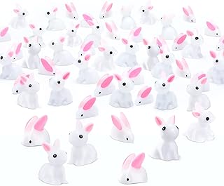 120 Pieces Mini Bunny Sheep Duck Figurines Bulk Rabbit Sheep Duck Miniature Figurines Resin White Cute Animals Miniature S...