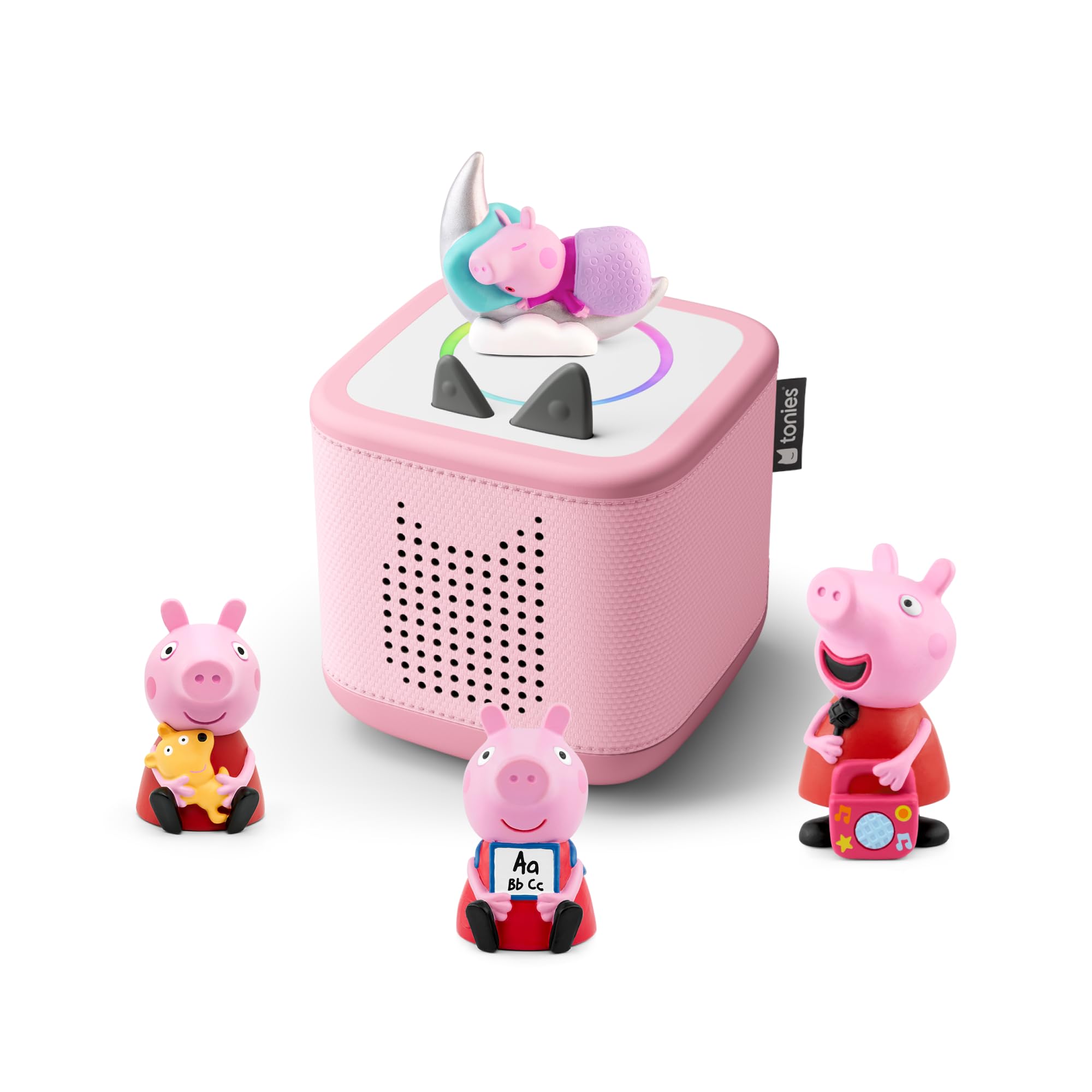 tonies Toniebox 2 Bundle Incl. 4 Peppa Pig Abenteuer und Gute Nacht Geschichten, Pink, Audioplayer