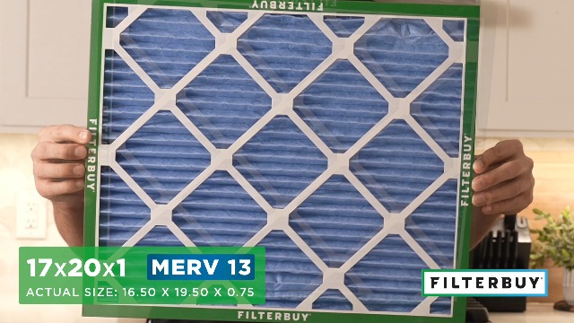 Image of Filterbuy 17x20x1 Air Filter MERV 13 Smoke & Allergy Defense (4-Pack) | Electrostatic Pleated HVAC AC Furnace Filters Replacement, Made in USA (Actual Size: 16.50 x 19.50 x 0.75)
