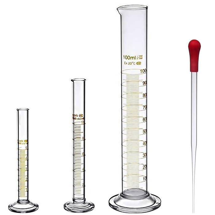Buy Glass Graduated Cylinder Set Thick Measuring Cylinders 5ml 10 ml