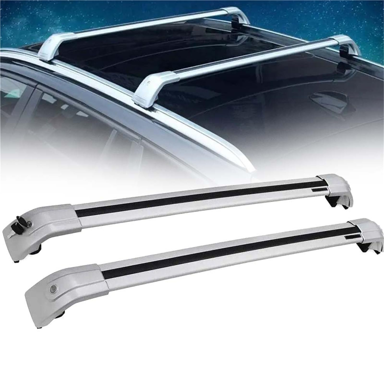 Barres de toit en aluminium argentées pour Mazda CX50 2022-2023, porte-bagages auto