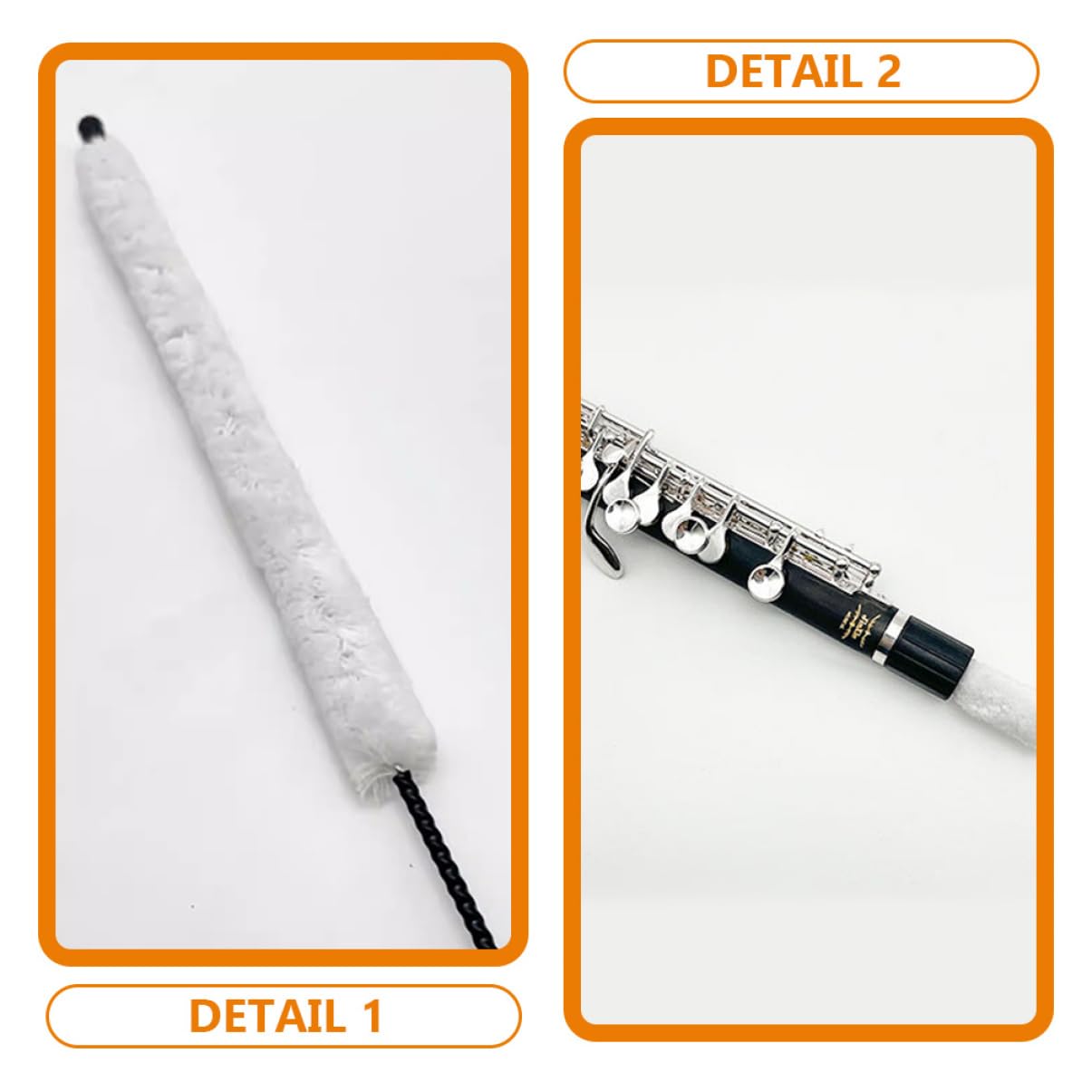 TOYANDONA Cepillo De Limpieza Piccolo Cepillo De Mantenimiento De Flauta Varilla De Limpieza De Flauta Cepillo Limpiador De Flauta Kit De Cuidado De Flauta Paño De Limpieza Suave Planchar