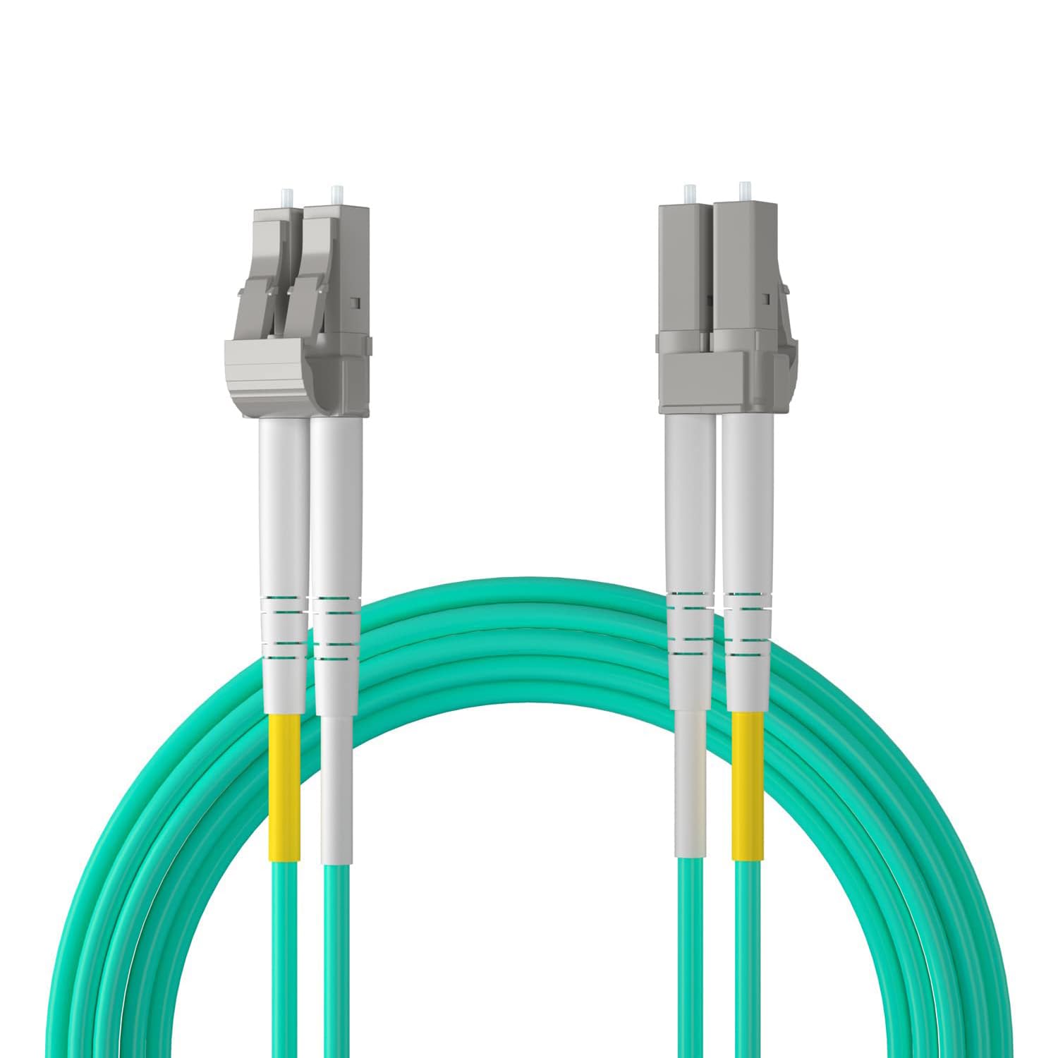 10Gtek Fiber Patch Cable - LC to LC OM3 10Gb/Gigabit Multi-Mode Jumper Duplex 50/125μm LSZH Fiber Optic Cord for SFP Transceiver, Aqua, 1-Meter(3.3ft)
