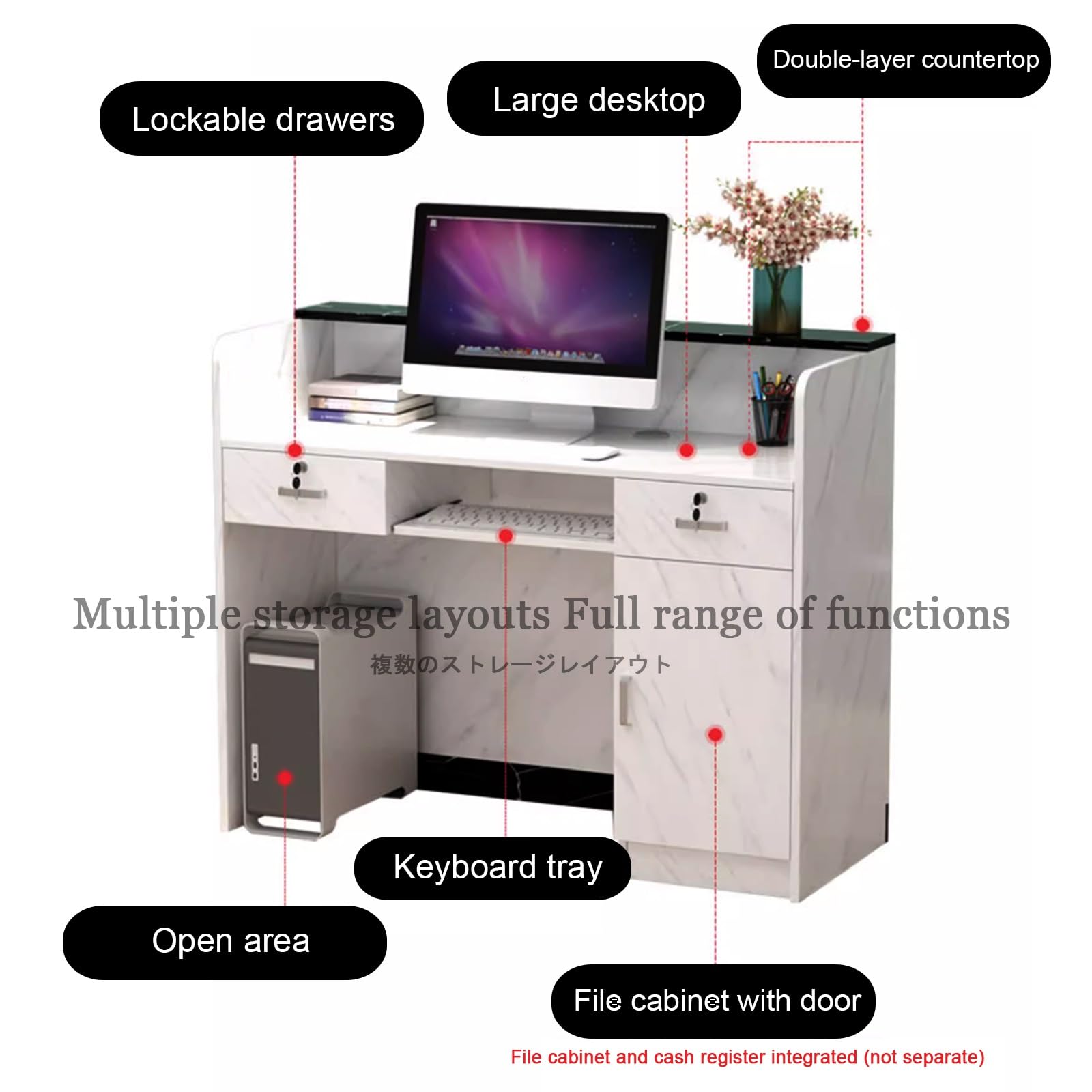 Elegante tavolo da reception moderno per salone e ufficio, design contemporaneo resistente e funzionale, lunghezza 100 x larghezza 40 cm, ideale per aziende