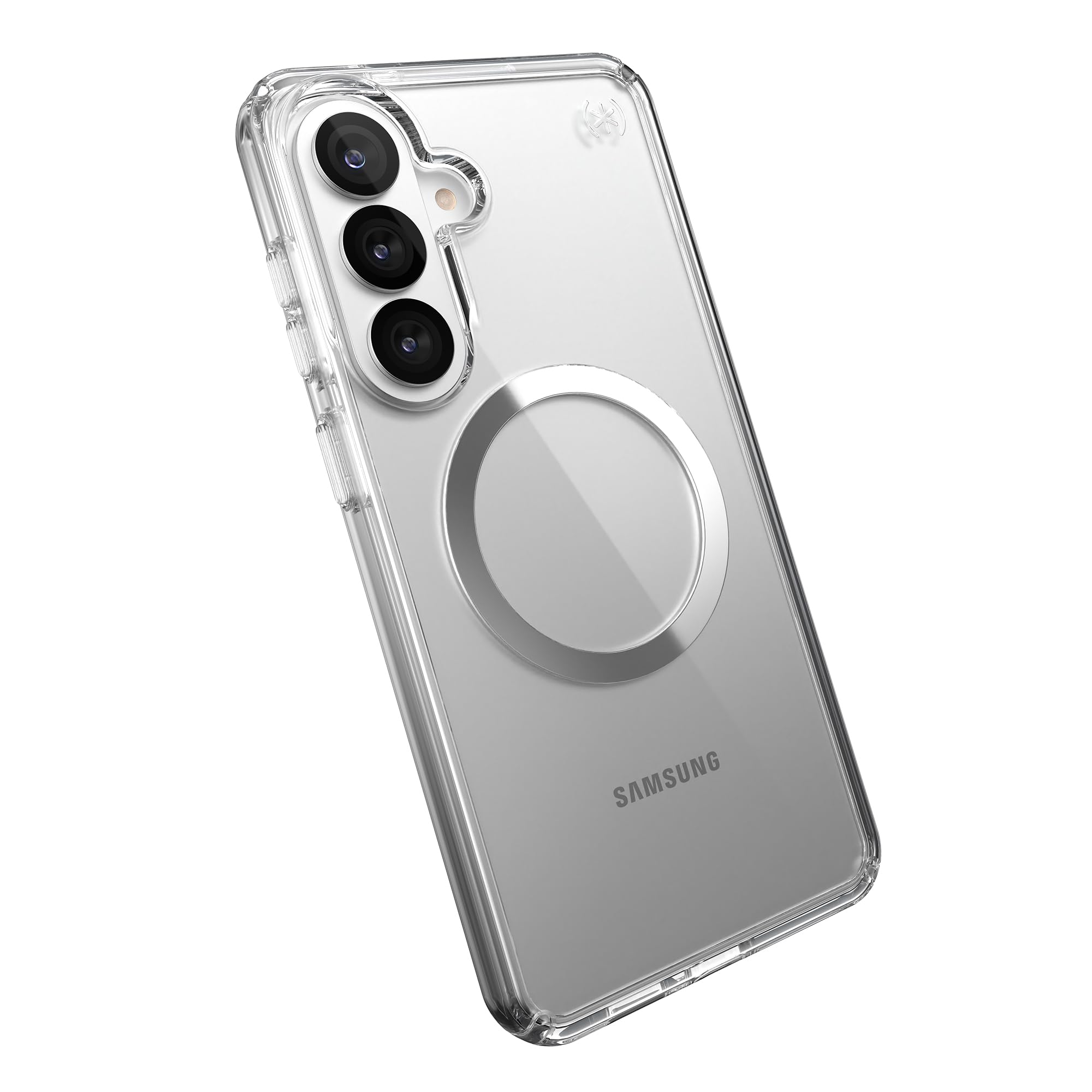Speck Samsung Galaxy S26+ Presidio Perfect Clear + Magnet Case - Clear/Clear/Silver