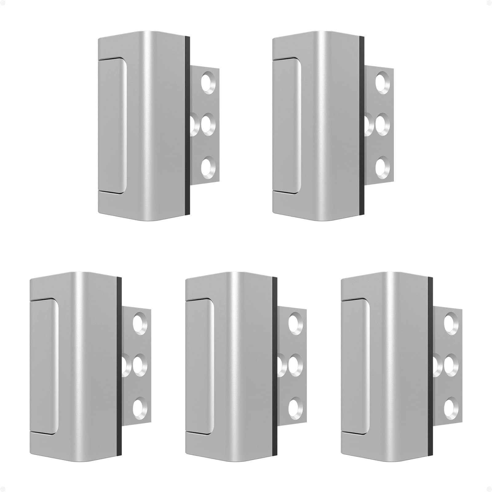 Steinwhale 5 Pack Home Security Door Reinforcement Lock, Childproof Safety Door Lock Latch Stopper, Removable Screw-Mounted, Prevent Home Unauthorized Entry, Aluminum Construction, Withstands 800 lbs