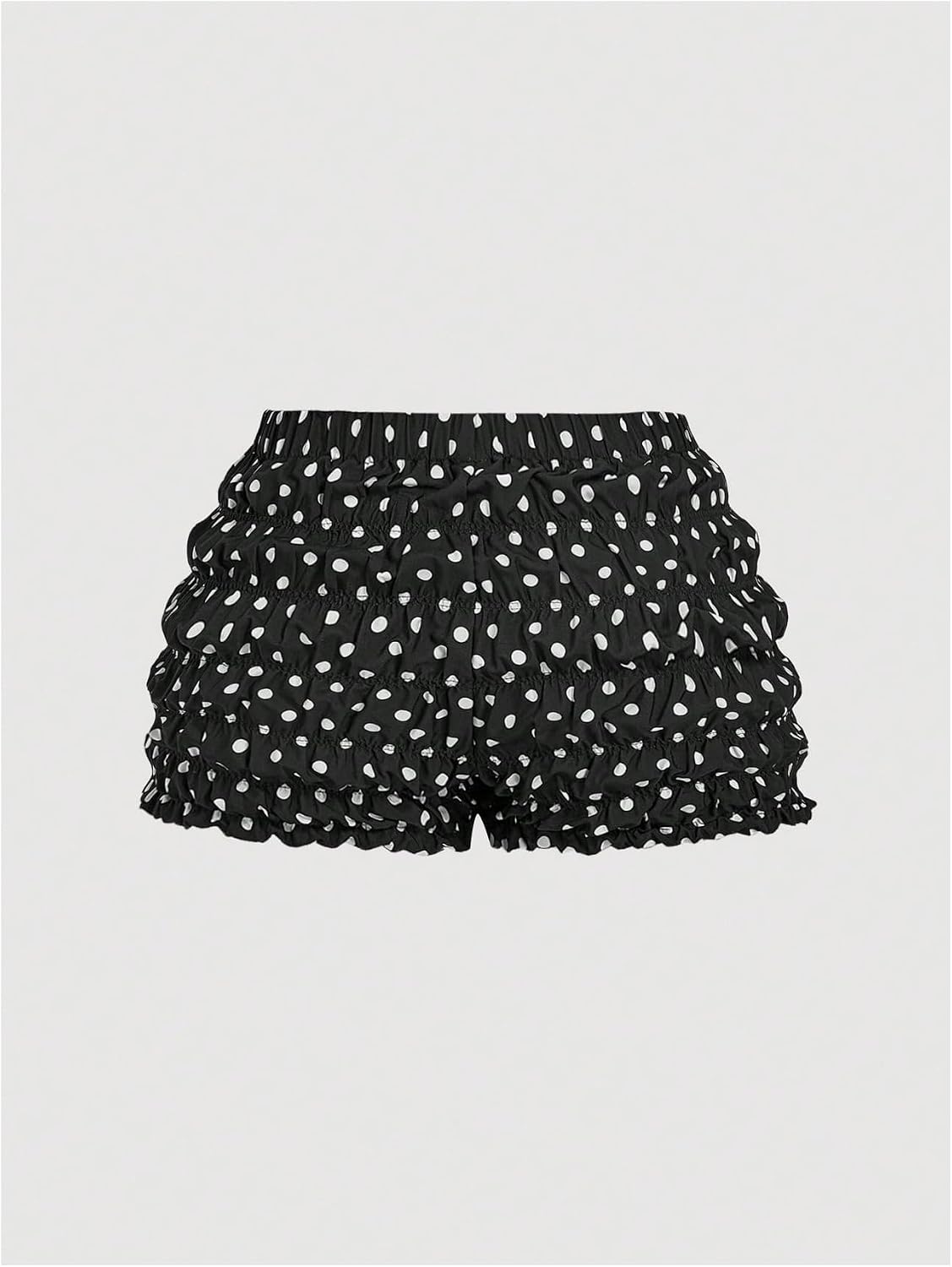 WDIRARA Women's Plus Size Polka Dots Mini Shorts Ruffle Micro Shorts