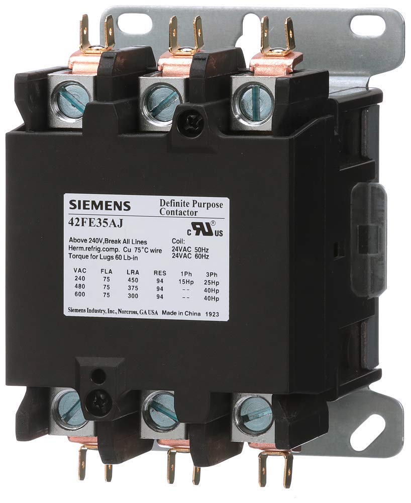 Siemens 42FE35AG Definite Purpose Contactor, 3-Pole, 75A, 208-240V