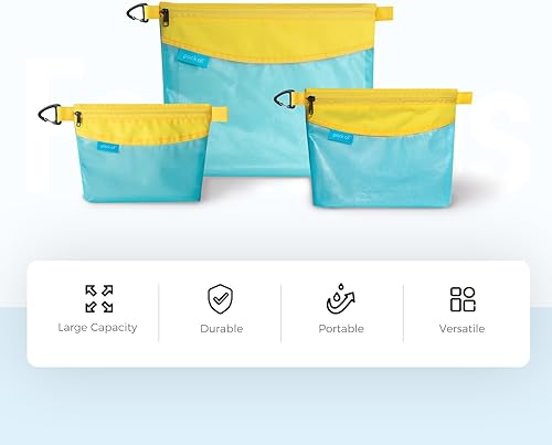 Miniatura 7 de pack all Bolsa con cremallera de material resistente al agua, bolsas de malla con cremallera para almacenamiento, viajes, oficina (pequeño)