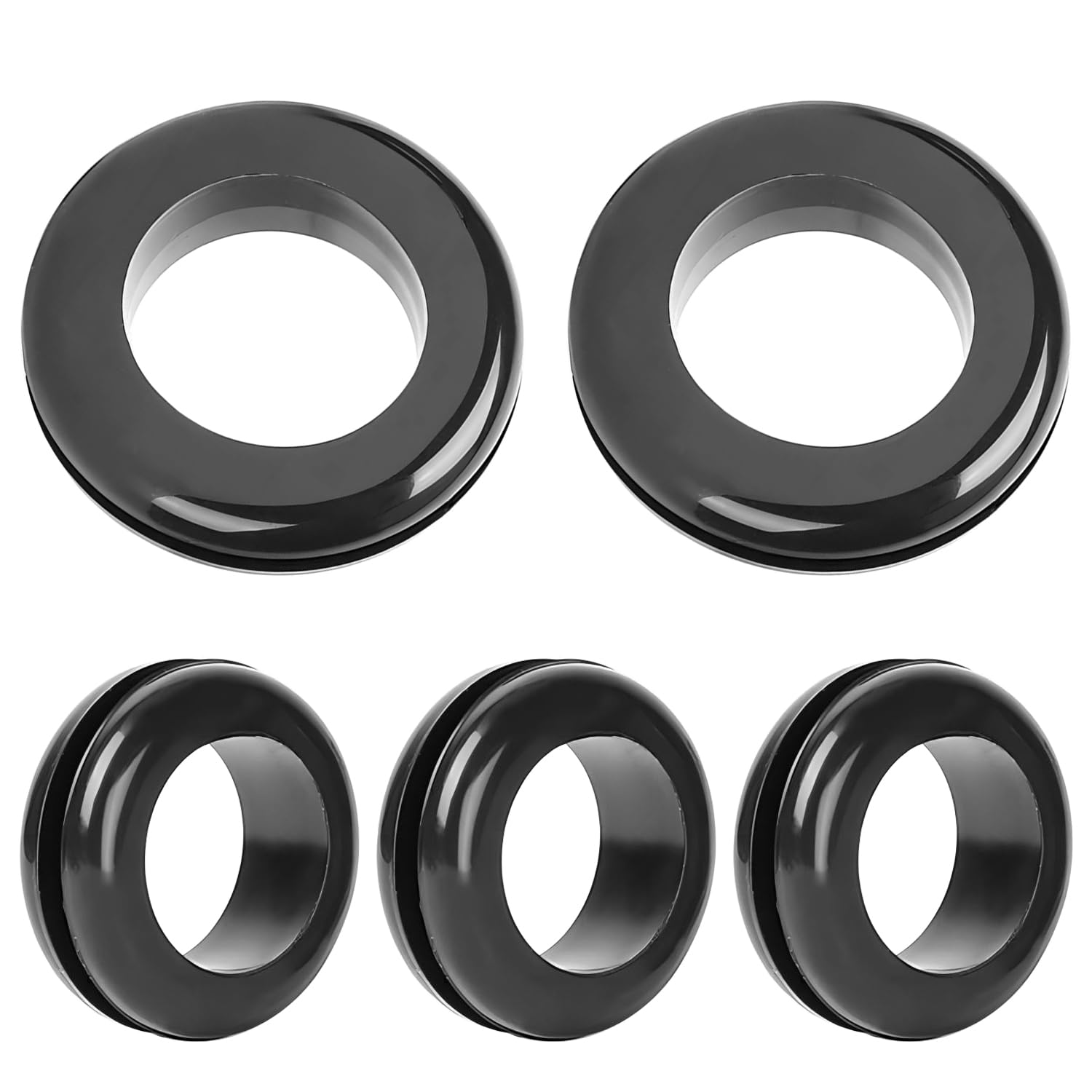 Ctyjia 6 PCS Rubber Grommets, Hole Diameter 40 mm, Mounting Diameter 50 mm, Rubber Hole Plugs, Black Electrical Cable Gaskets, Wiring Gasket Ring
