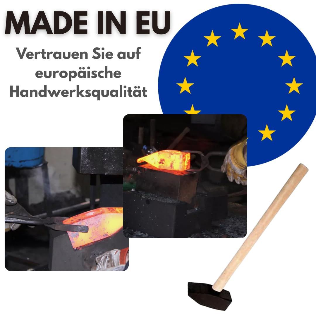 Hammer 5kg Vorschlaghammer & Schlosserhammer mit Holzstiel – EU Produktion – Robuster Handhammer für Bau & Werkstatt