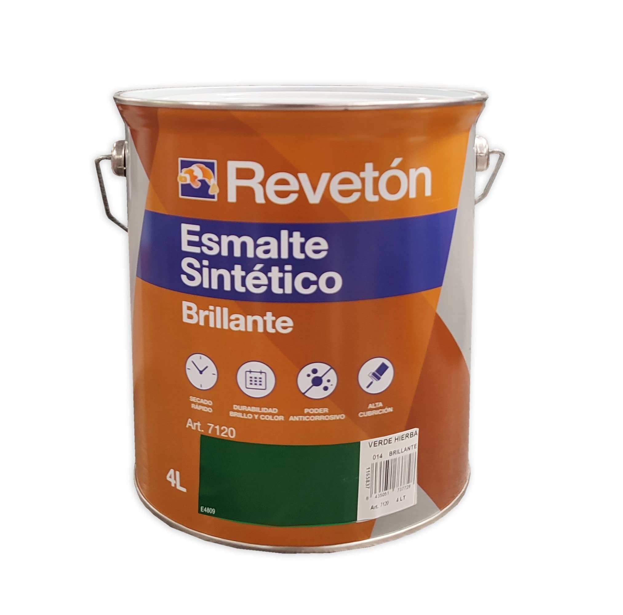 Reveton Esmalte Brillante Antioxidante 4 Lt (Verde Hierba 014)