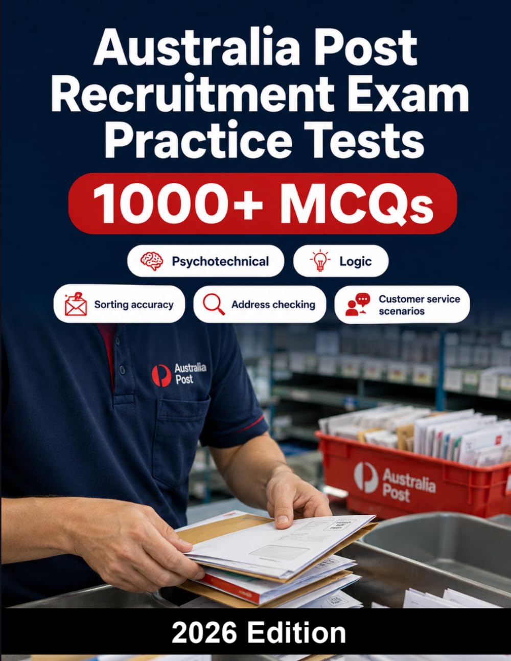 Australia Post Recruitment Exam Practice Tests: Sorting accuracy, address checking, memory tests, customer service scenarios and situational judgment questions