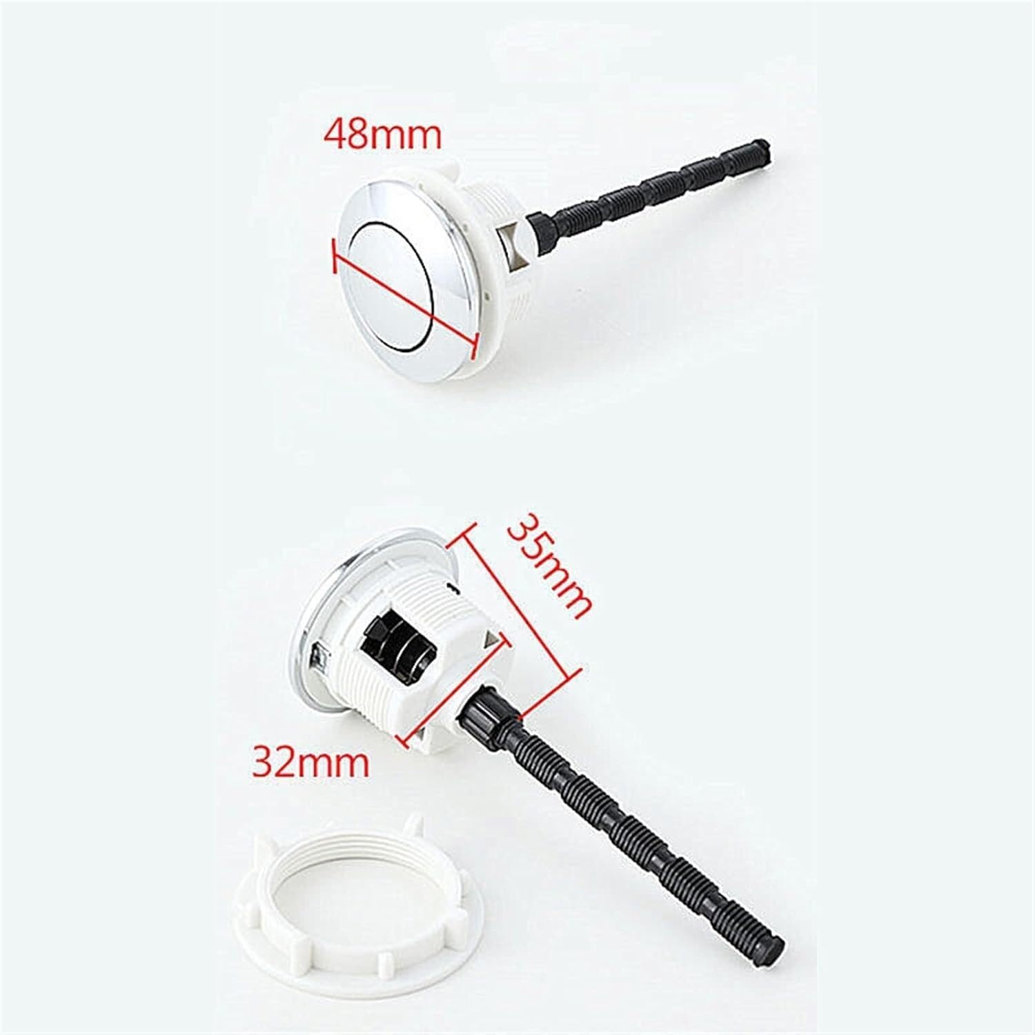 Toilet Water Tank Button,Flushing, Flush, Round Single,Replacement for Ceramic Cover Hole Diameter 32-40mm