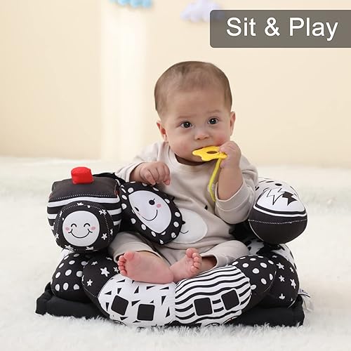 Miniatura 3 de Lovvie & Joy Alfombrilla 2 en 1 y almohada de apoyo sentado, almohada de apoyo boca abajo para recién nacidos y bebés mayores, con almohada de apoyo