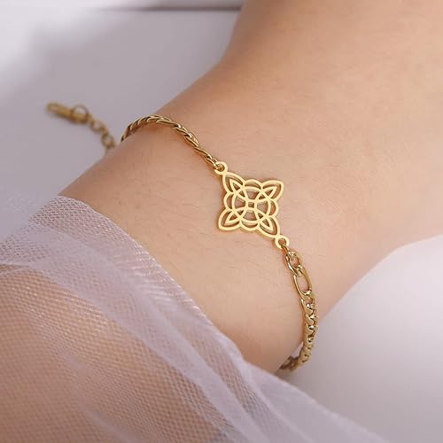 Miniatura 8 de SIPURIS Pulsera de nudo de bruja nudo celta símbolo de wiccano nudo mágico pulsera de joyería de brujería pulsera de acero inoxidable ajustable