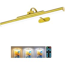 Picture Light for Wall Wireless Rechargeable 16 Inch Gold