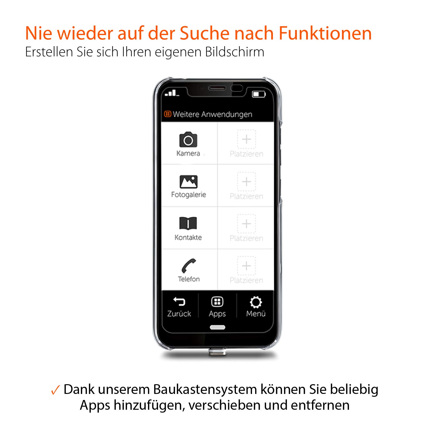 Gigaset GS195LS Smartphone für Senioren Made in Germany mit 3GB RAM ohne Vertrag – mit individuellem Startbildschirm, Notruffunktion, extra großer Ziffern- und Textanzeige, Titanium Grey