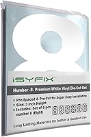 Vista 54 de iSYFIX - Calcomanías de vinilo blancas con número 0 (cero) - Juego de 6 unidades de 1.5 pulgadas autoadhesivas - Decalcomanías premium troqueladas