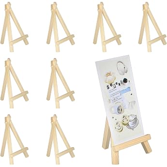 Pack of 8 Mini Easels Picture Frame Display Easel Table Easel Wood
