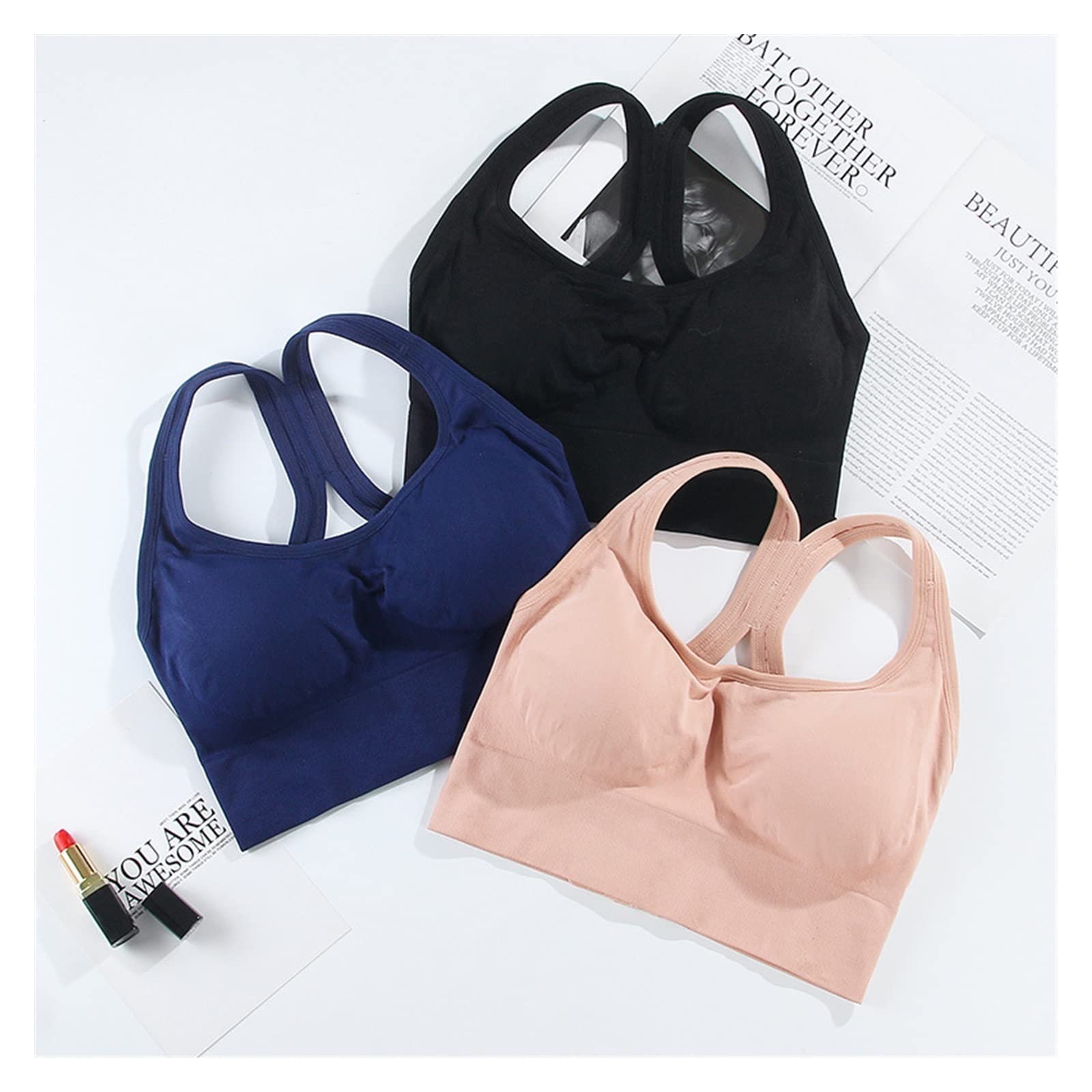 Fashion Sports Reggiseni traspirabili a Filo traspirato Imbottiti Push up Top Sport Top Fitness Palestra Yoga Allenamento Reggiseno Reggiseno Reggiseno Top