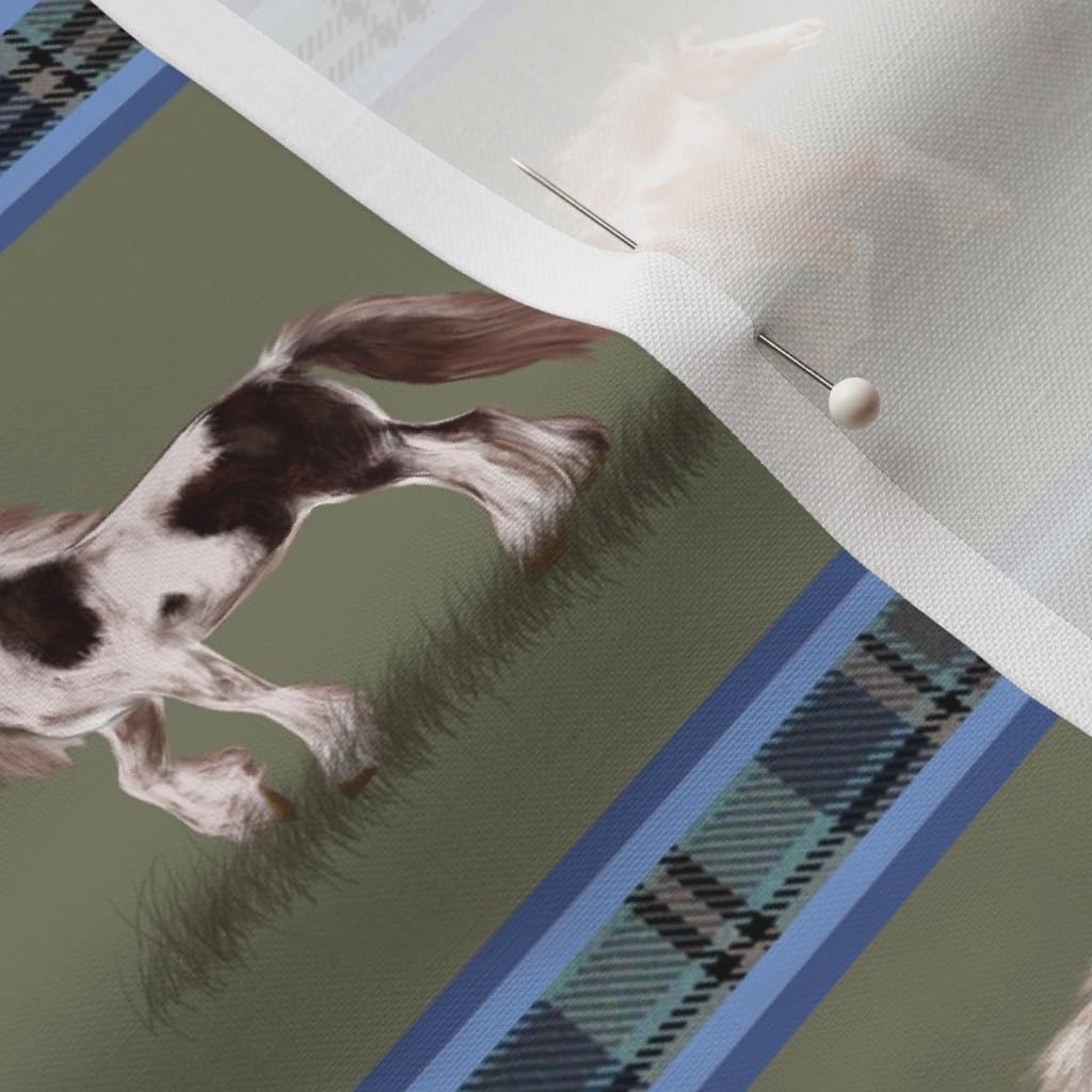 Spoonflower Fabric - Horse Stripe Horses Pony Stripes Printed on Petal Signature Cotton Fabric by The Yard - Sewing Quilting Apparel Crafts Decor