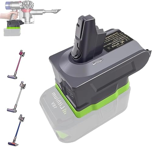 URUN V6 Adaptador para aspiradora Dyson V6 Convertidor para Ryobi batería de litio de 18 V para batería V6 compatible con DC58 DC59 DC61 DC62 DC72