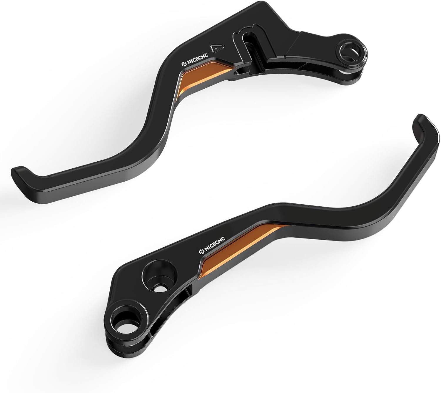 NICECNC Orange 2-Finger Short Brake Clutch Levers Compatible with Harley Sportster S, Replacement for 36700281/41700626A
