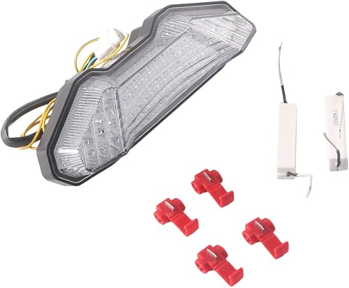 Miniatura 6 de Mallofusa Luz trasera LED de freno trasera para motocicleta compatible con Yamaha FZ-09 MT-09 2014, foco trasero LED, Lente transparente