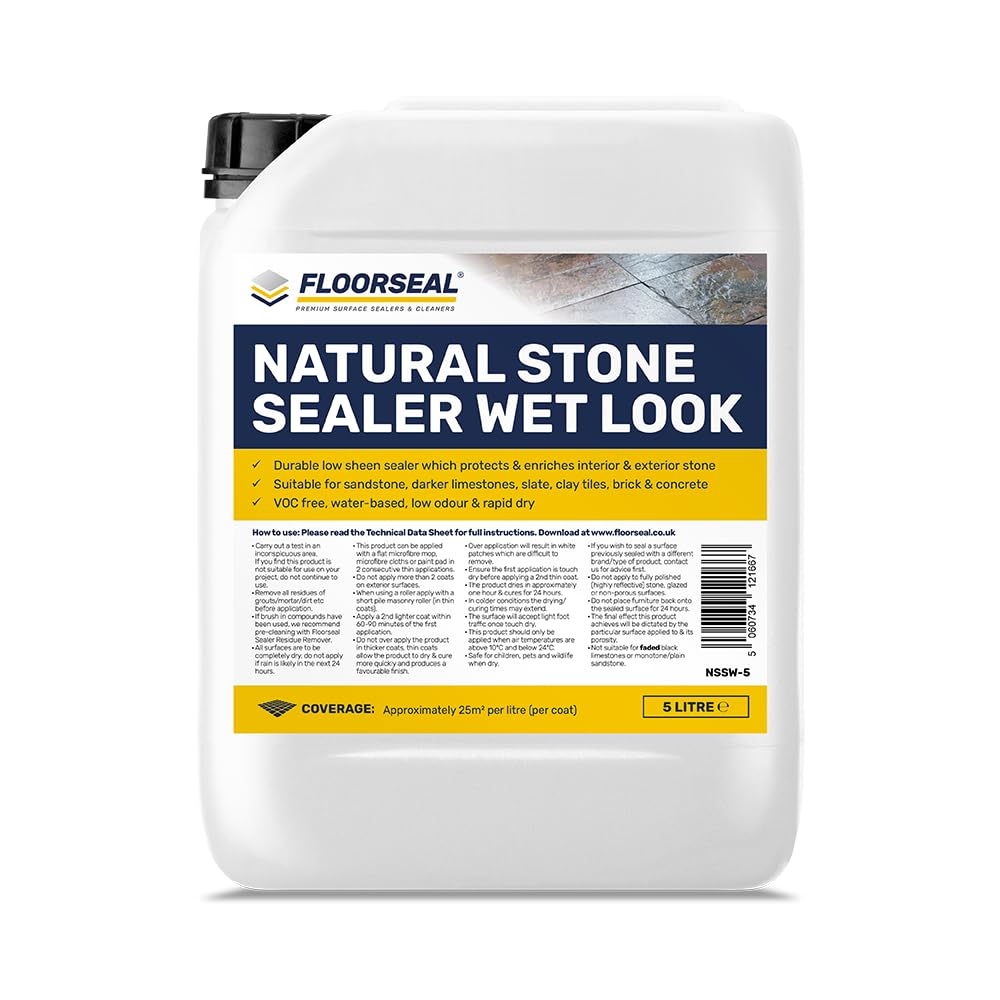 Natural Stone Sealer Wet Look - Protect & Seal with a Satin Sheen (5 Litre)