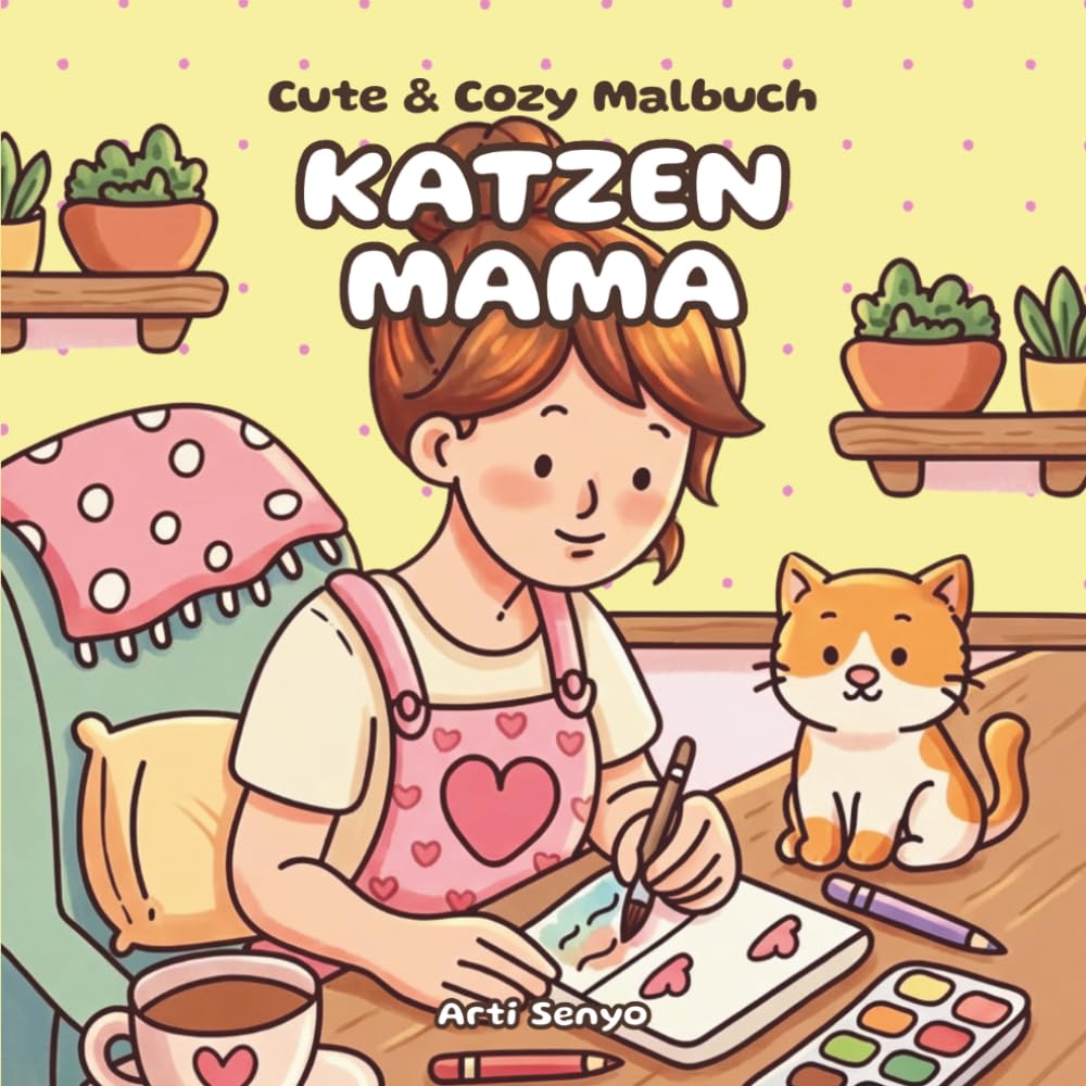 Cute & Cozy Malbuch – Katzen Mama: Kuscheliges Ausmalbuch für Erwachsene, Teens, Frauen und Mädchen ab 8 Jahren – Süße und einfache Motive zur Entspannung für Mütter